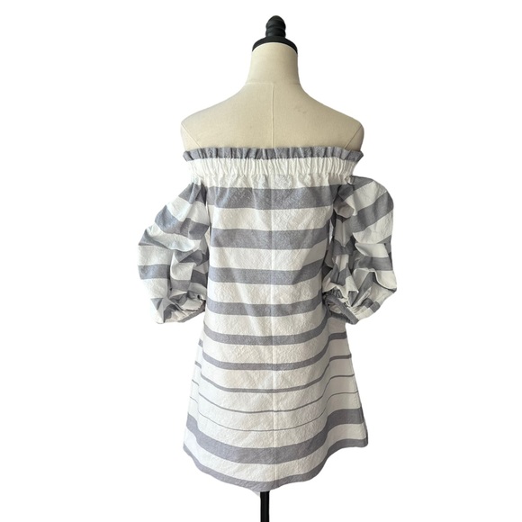 Alexis Olevetti Off the Shoulder Striped Mini Dress | XS - Picture 4 of 10